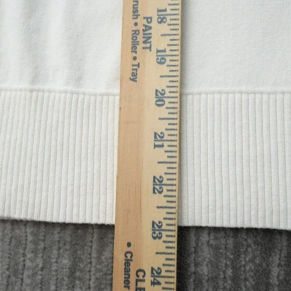 L.L. Bean Sweater Women Cotton Cashmere Pull Over White Long Sleeve Large - Picture 2 of 13